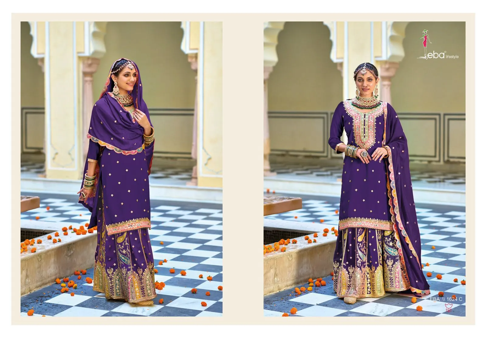 Eba Lifestyle Safroon Vol 3 Hevey Chinon Wholesale Readymade Suit Collection - Image 3