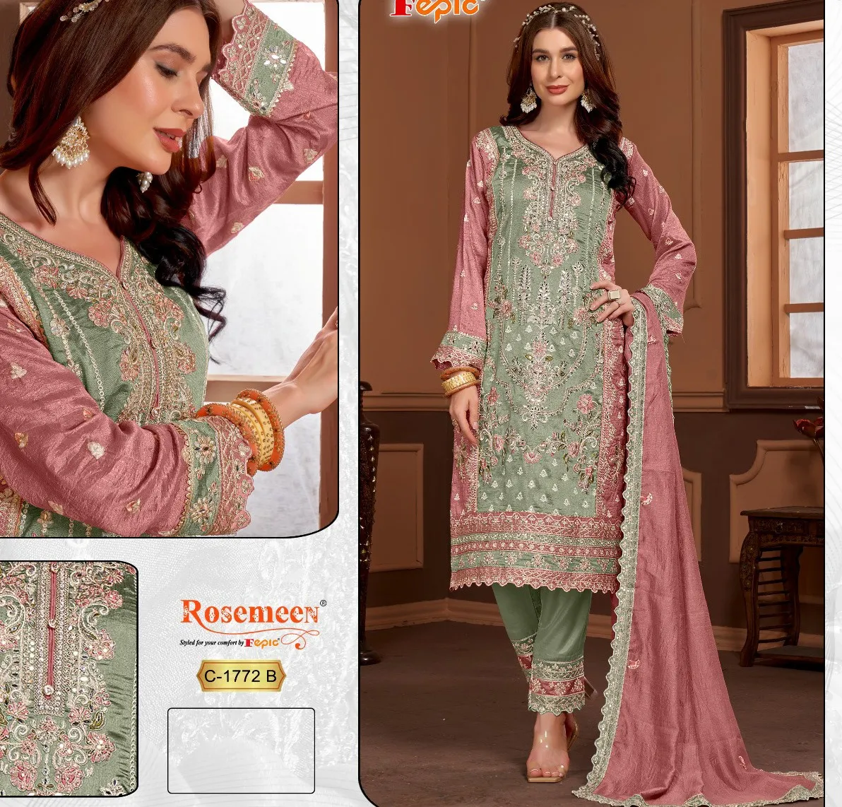 Fepic 1772 Vichitra Wholesale Pakistani Suit Collection