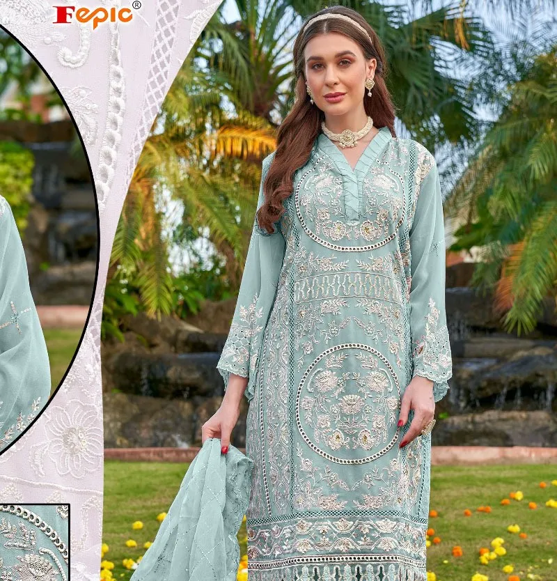 Fepic C 1766 Organza Wholesale Pakistani Salwar Suit Collection