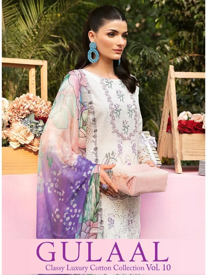 Gulaal Vol 10 Pure Cotton Wholesale Pakistani Suit Collection