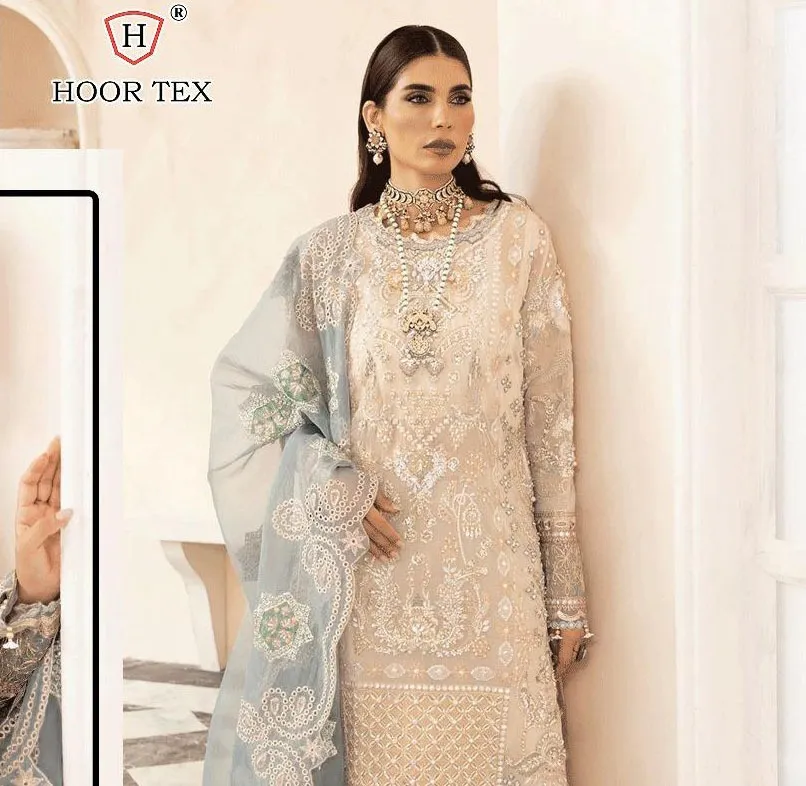 Hoor Tex H-270 Georgette Wholesale Pakistani Salwar Suit Collection