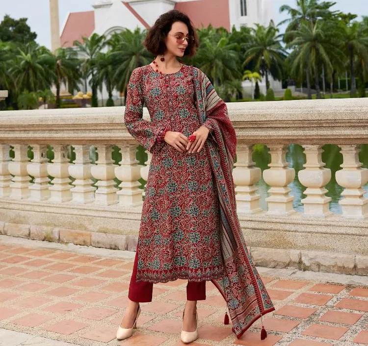 Ibiza Ajrakh Story Pure Viscose Muslin Wholesale Unstitched Suit Collection