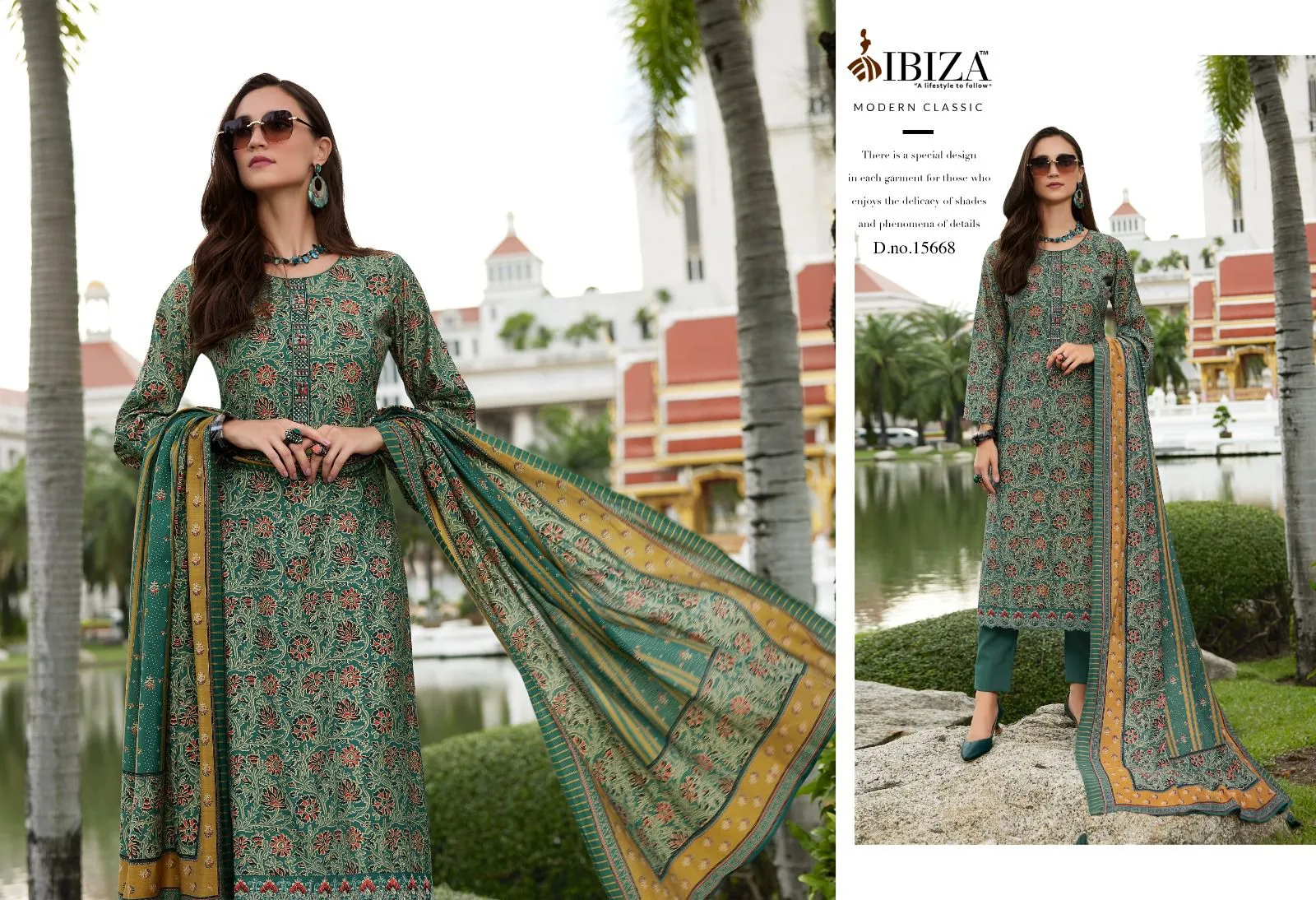Ibiza Ajrakh Story Pure Viscose Muslin Wholesale Unstitched Suit Collection - Image 3