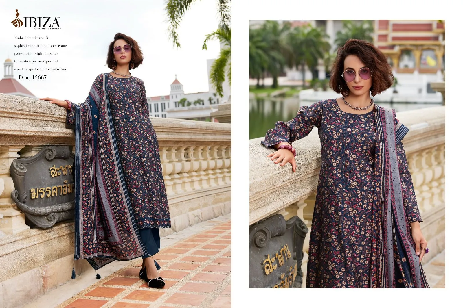 Ibiza Ajrakh Story Pure Viscose Muslin Wholesale Unstitched Suit Collection - Image 4