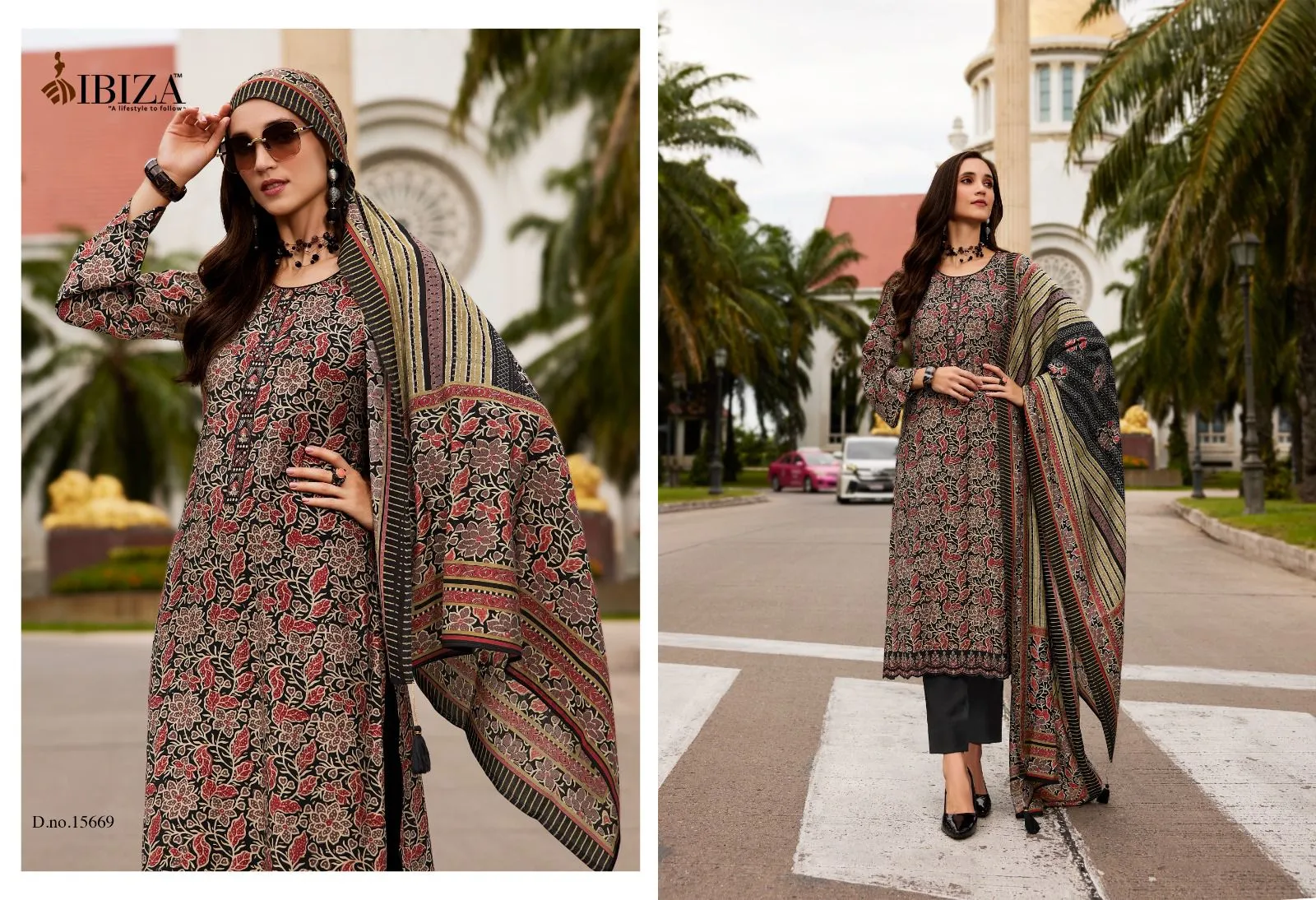 Ibiza Ajrakh Story Pure Viscose Muslin Wholesale Unstitched Suit Collection - Image 5