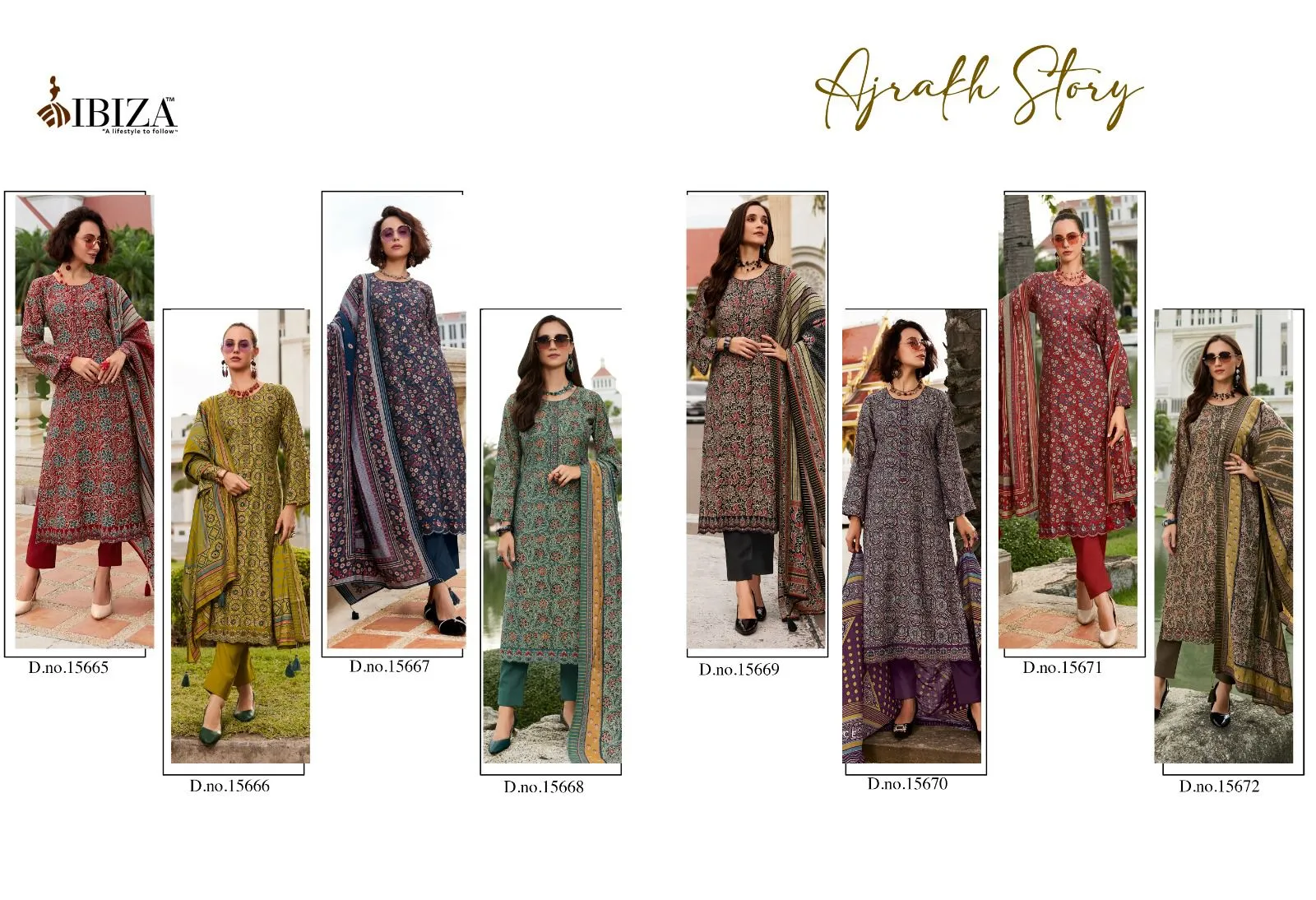 Ibiza Ajrakh Story Pure Viscose Muslin Wholesale Unstitched Suit Collection - Image 6