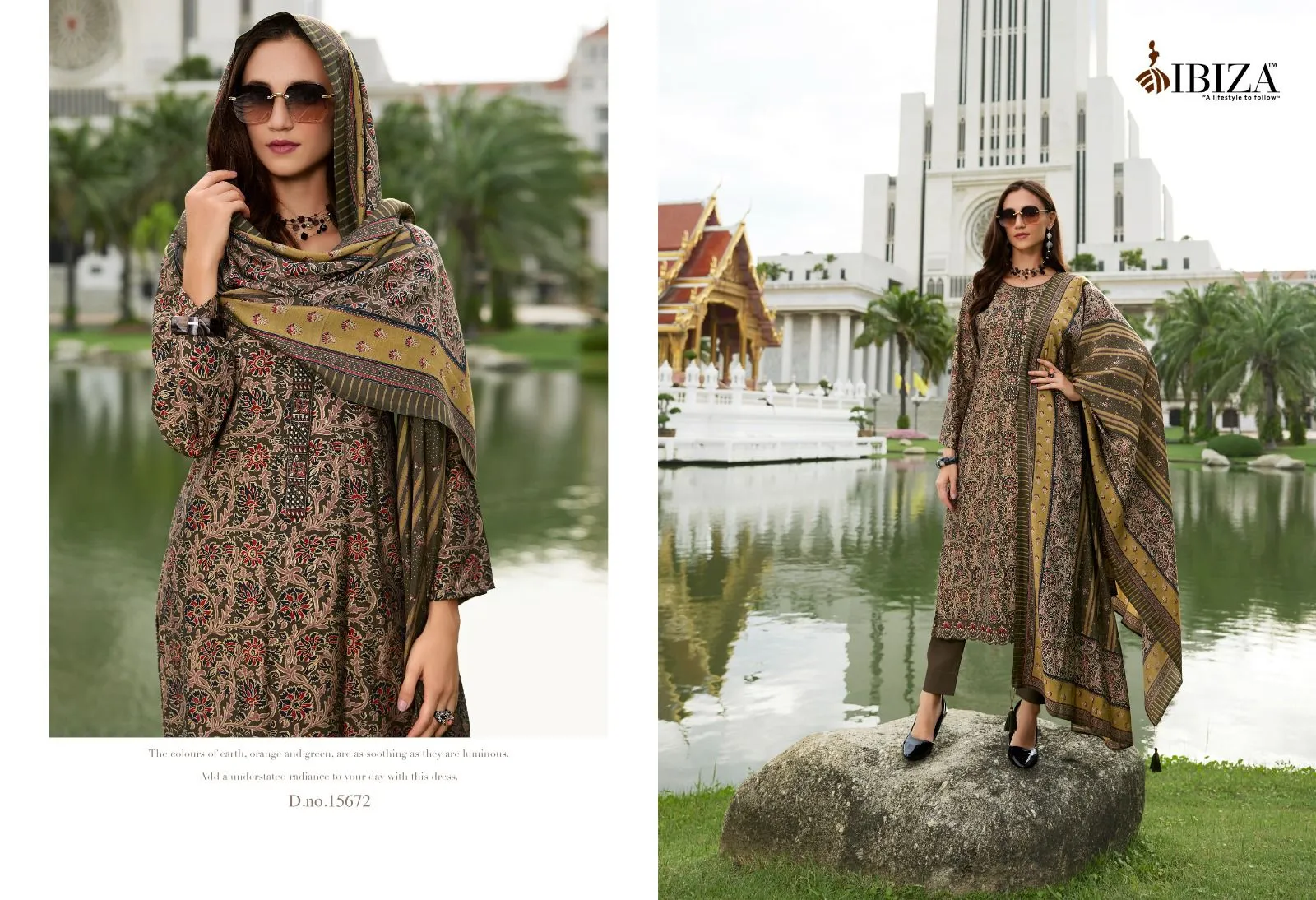 Ibiza Ajrakh Story Pure Viscose Muslin Wholesale Unstitched Suit Collection - Image 9