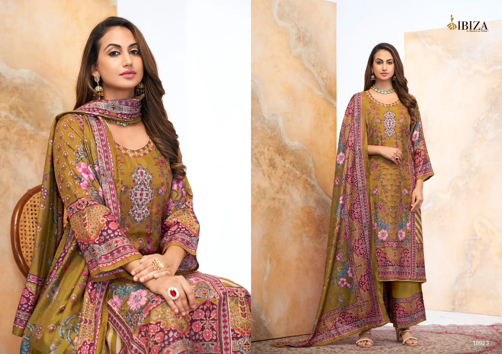Ibiza FalakPure Bamberg Muslin Wholesale Unstitched Salwar Suit Collection - Image 6
