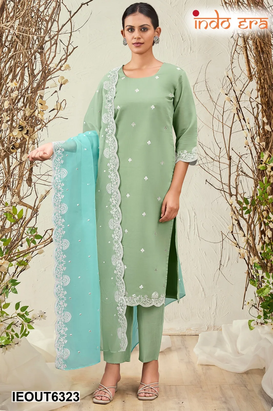 Indo Era 2501 Embroidery Silk Blend Wholesale Readymade Suit Collection