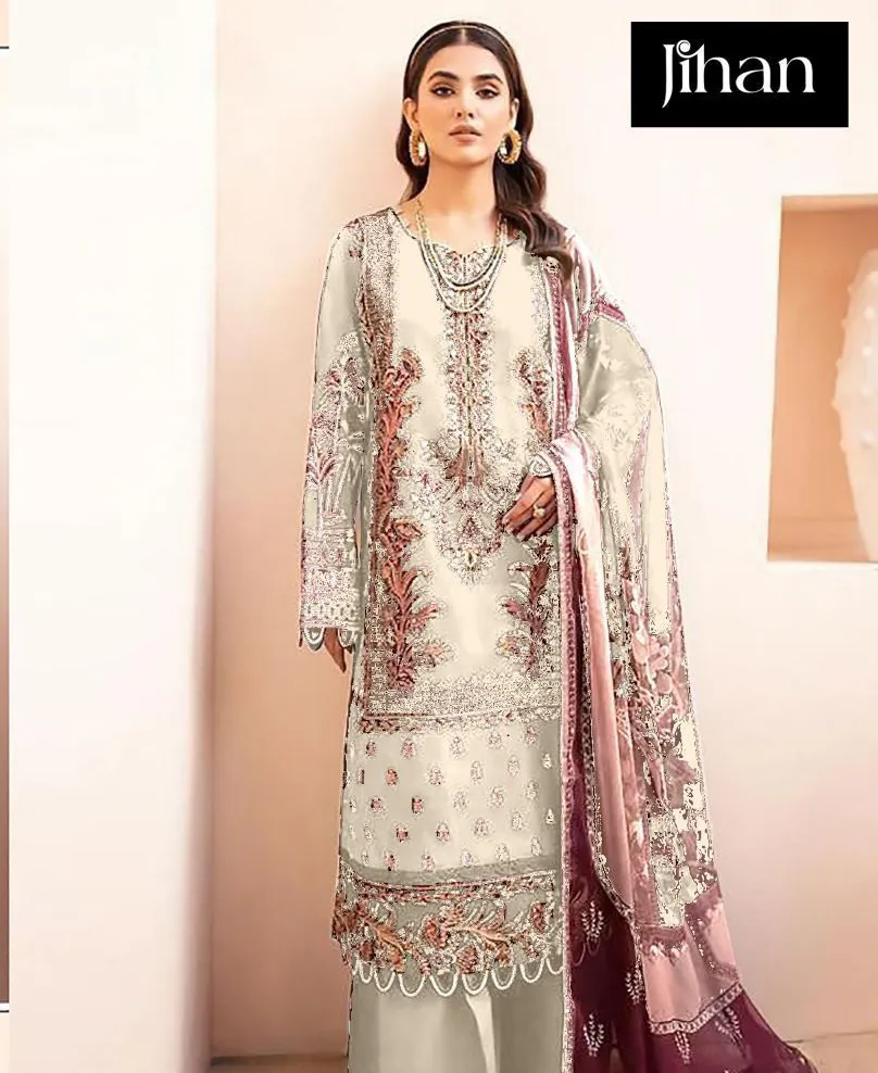Jihan 3374 Cotton Dupatta Wholesale Pakistani Salwar Suit Collection