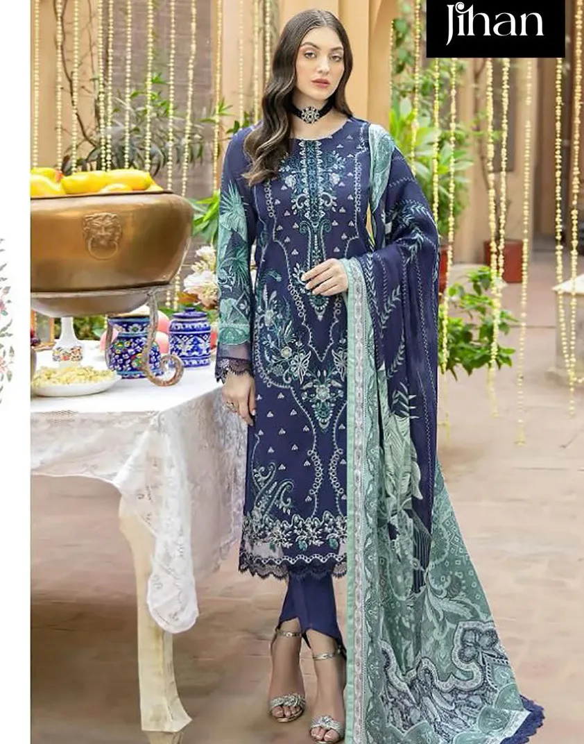 Jihan 3403 Cotton Dupatta Wholesale Pakistani Salwar Suit Collection