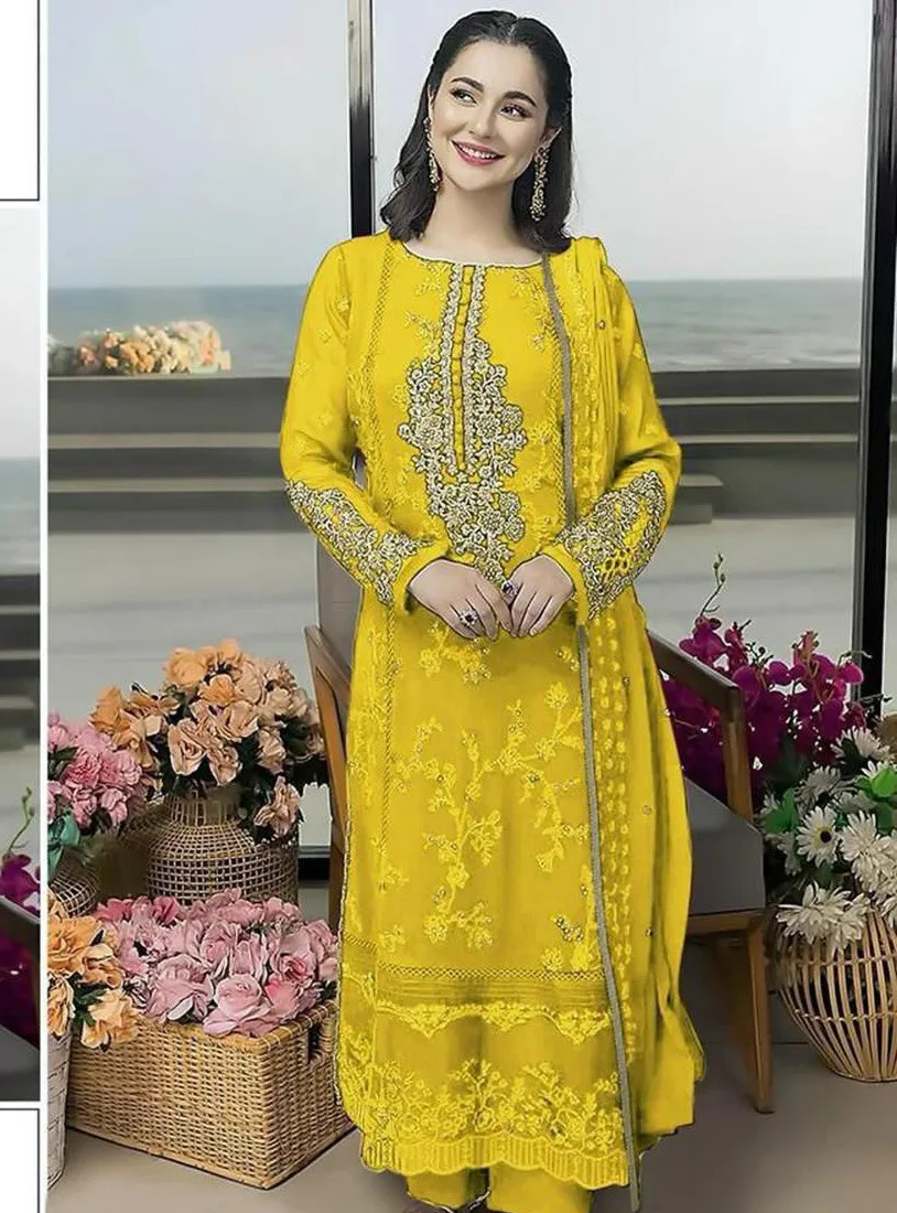 Johra Tex 133 Georgette Embroidered Wholesale Pakistani Suit Collection