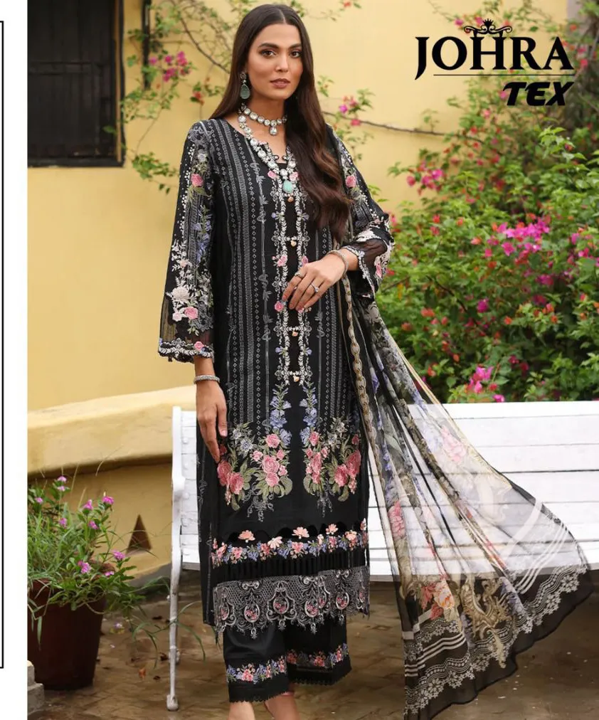 Johra Tex 146 Cotton Embroidered Wholesale Pakistani Salwar Suit Collection