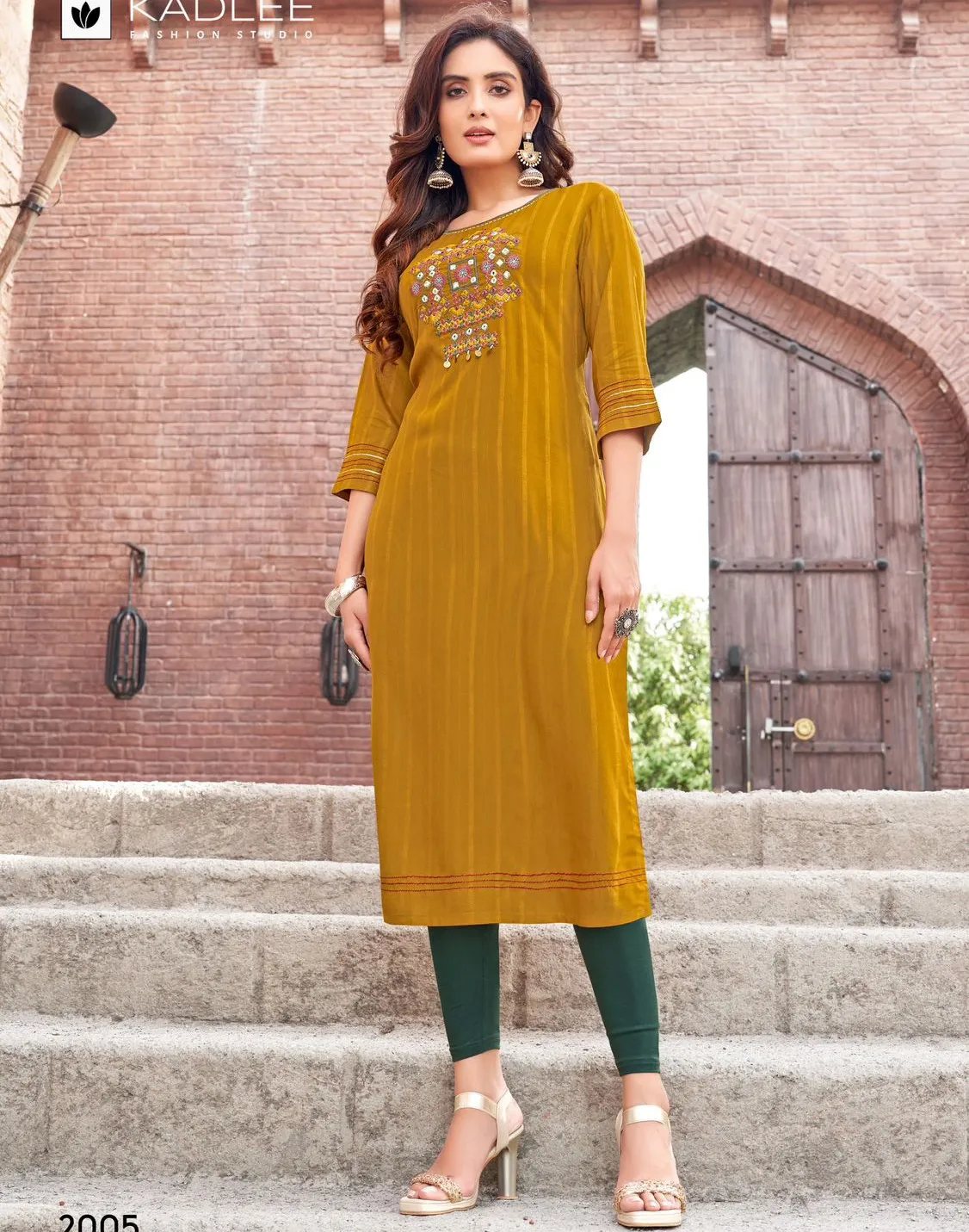 Kadlee Albeli Rayon Weaving Wholesale Fancy Kurtis Collection