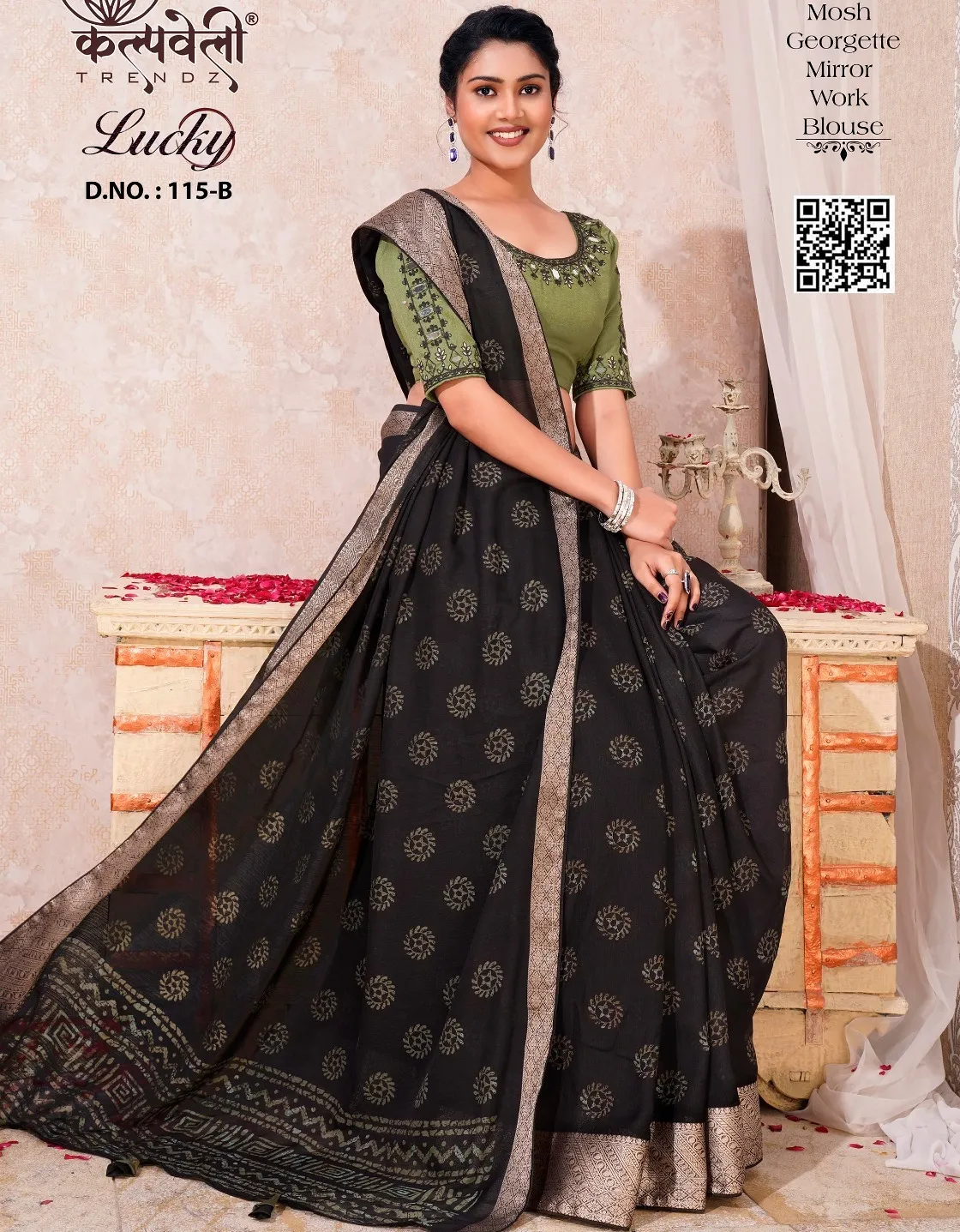 Kalpatru Fashion Lucky 115 Mosh Georgette Wholesale Saree Collection