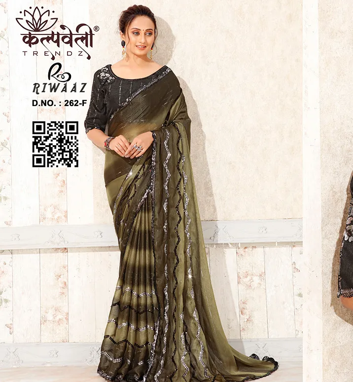 Kalpatru Fashion Riwaz 262 no Mono Georgette Satin Wholesale Sarees Collection