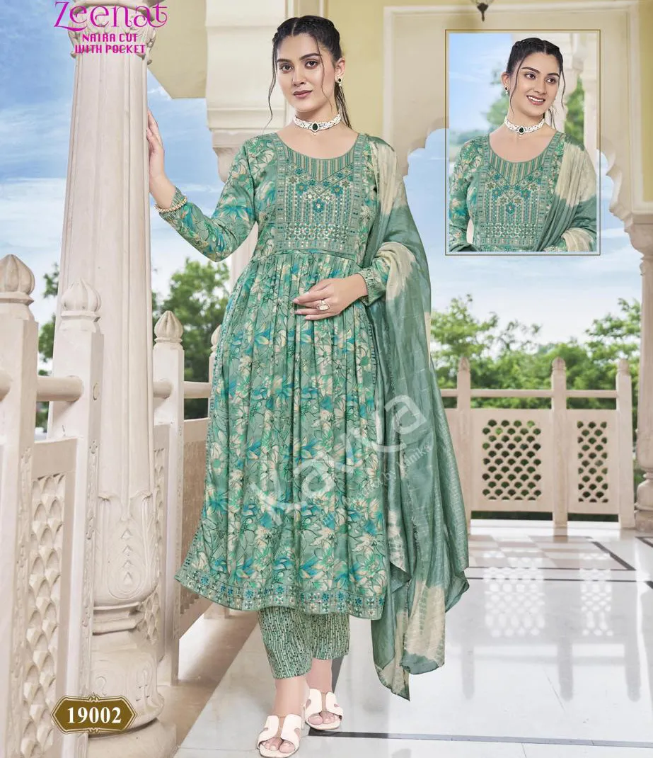 Kavya Zeenat Vol 19 Foil Printed Wholesale Readymade Salwar Suit Collection