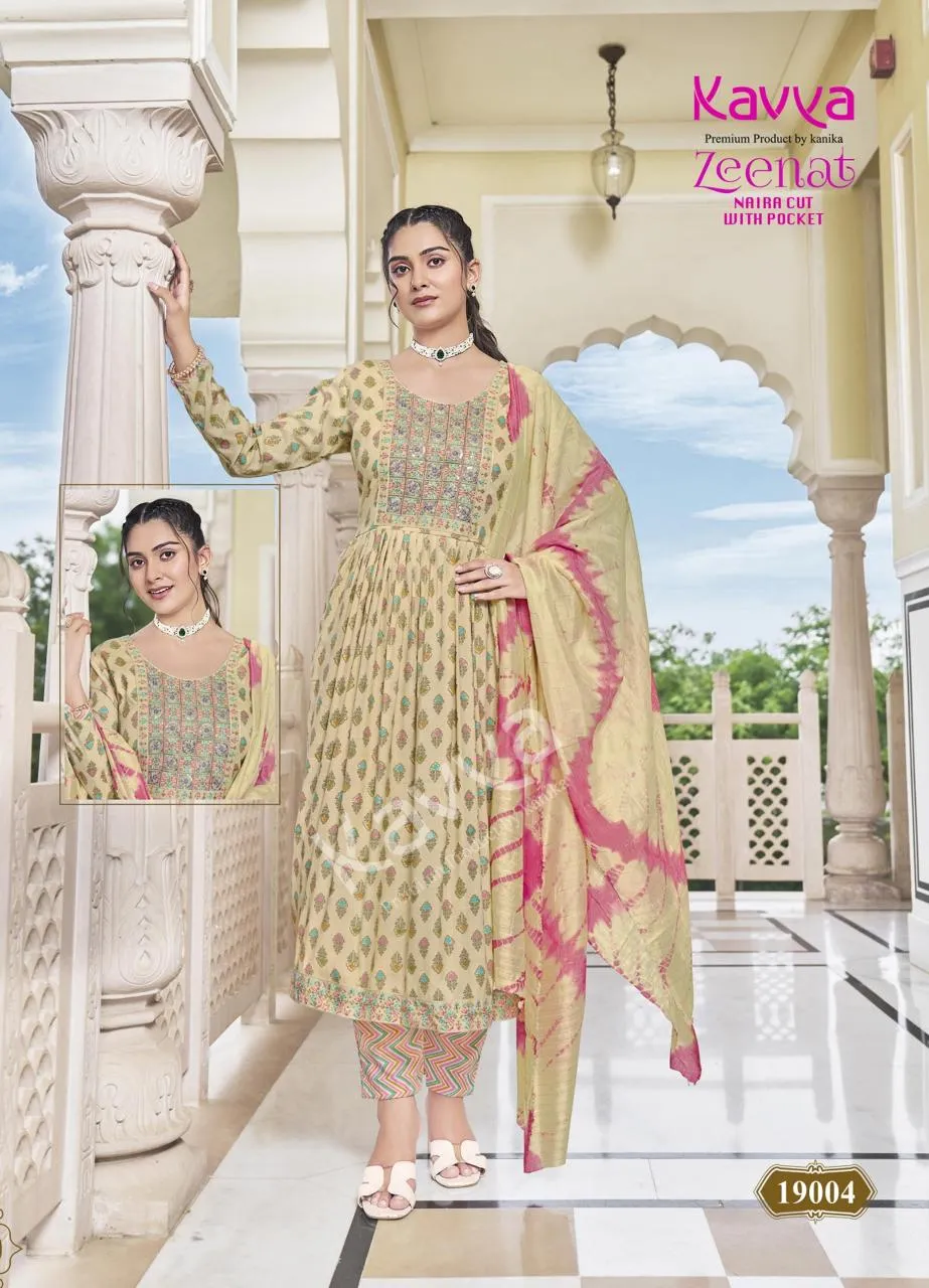 Kavya Zeenat Vol 19 Foil Printed Wholesale Readymade Salwar Suit Collection - Image 2