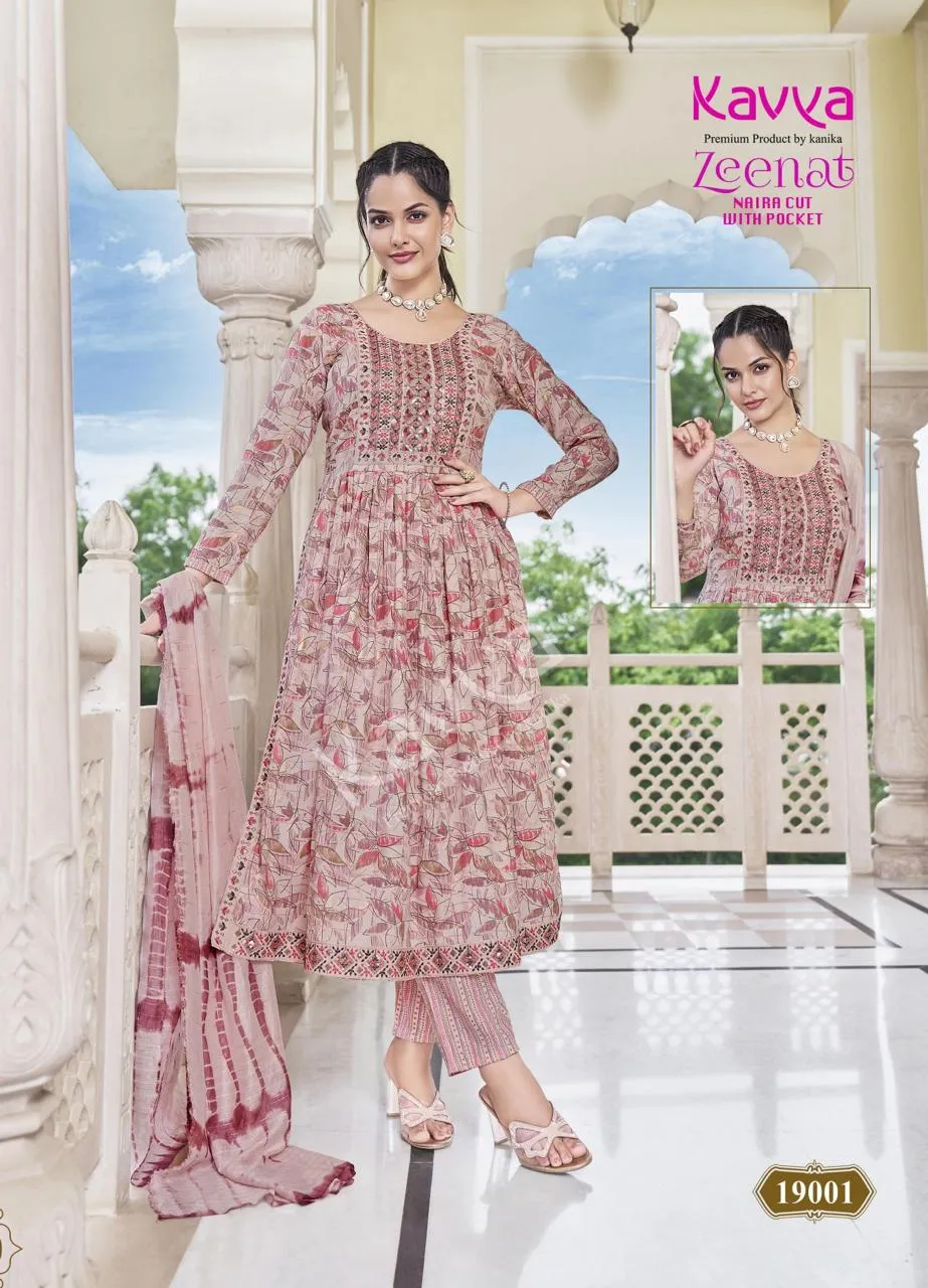 Kavya Zeenat Vol 19 Foil Printed Wholesale Readymade Salwar Suit Collection - Image 5