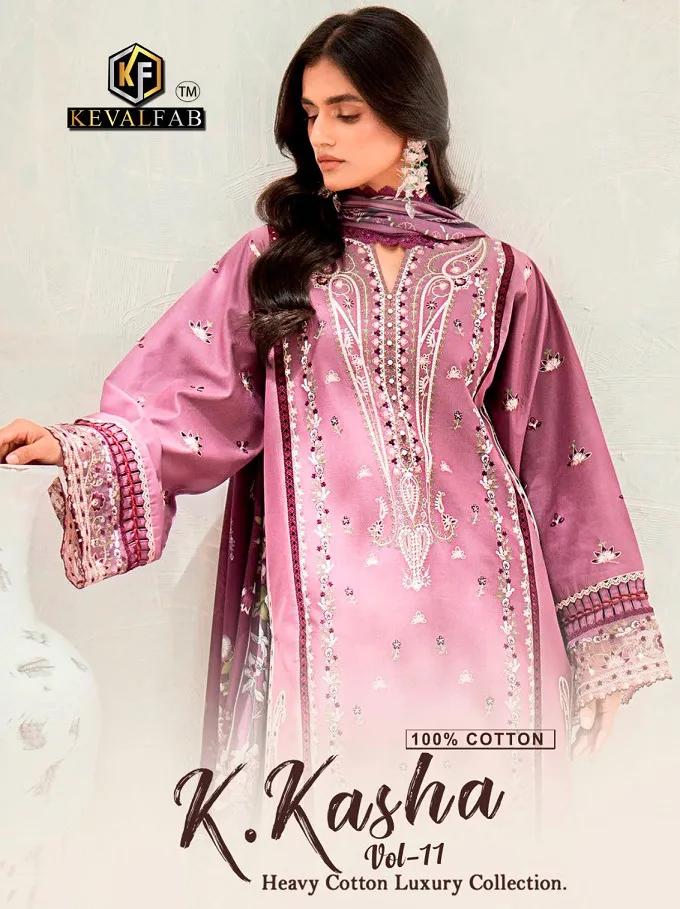 Keval K Kasha Vol 11 Lawn Cotton Wholesale Pakistani Salwar Suit Collection