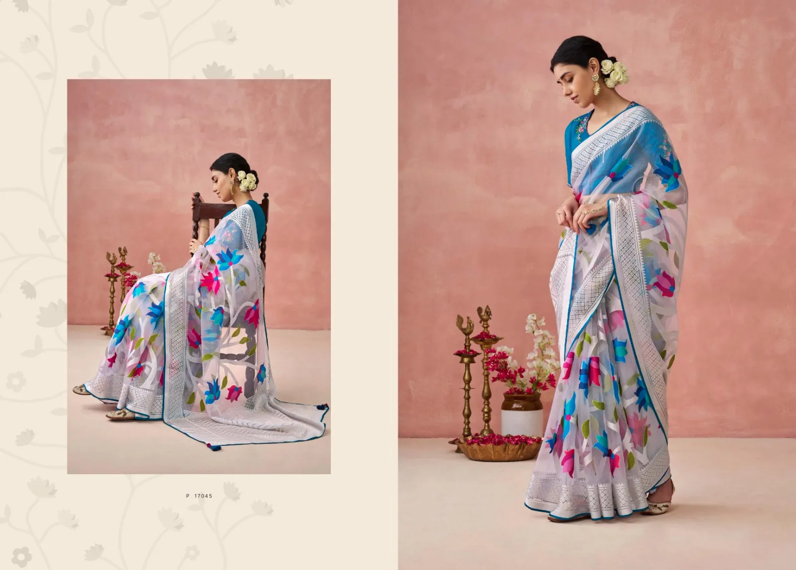 Kimora Meera Premium Vol15 Soft Brasso Organza Wholesale Fancy Sarees Collection — Wholesale Sarees, Kimora wholesale from Surat - Gallery Image 10