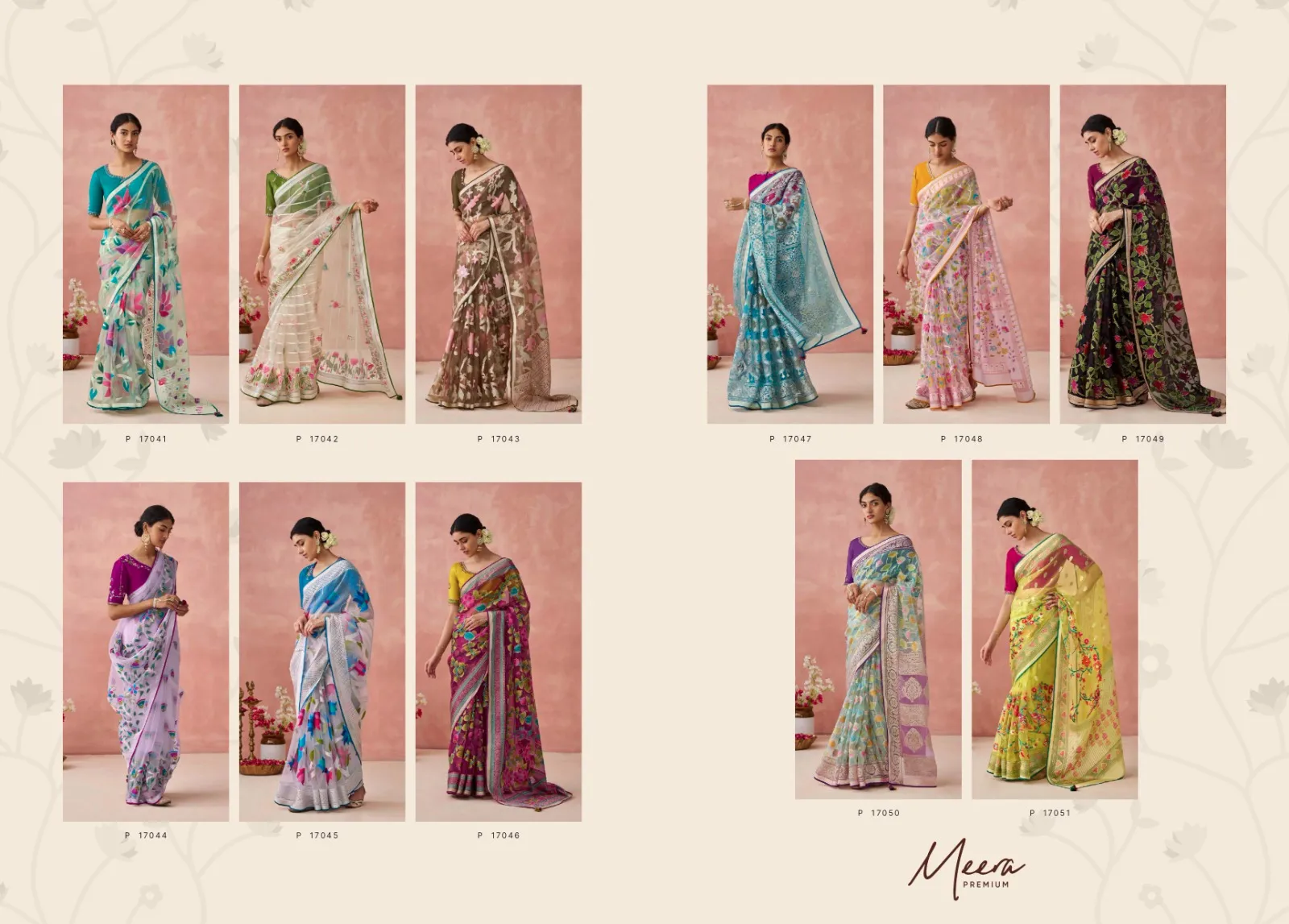 Kimora Meera Premium Vol15 Soft Brasso Organza Wholesale Fancy Sarees Collection — Wholesale Sarees, Kimora wholesale from Surat — view 13