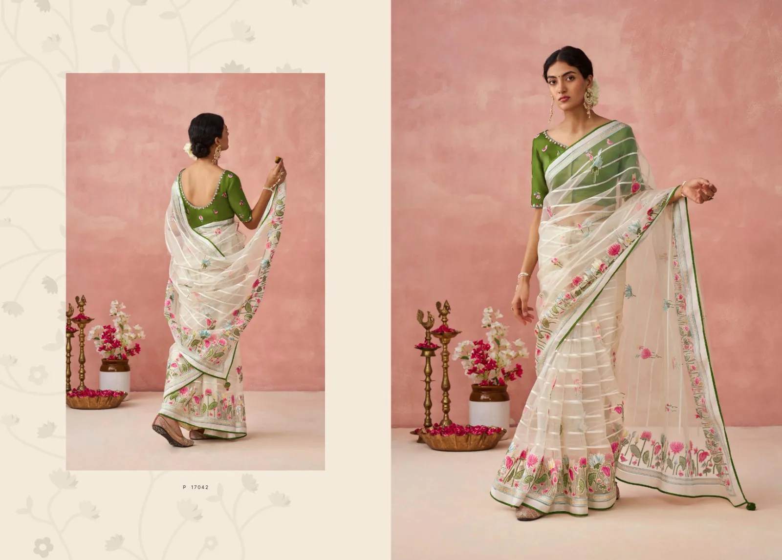 Kimora Meera Premium Vol15 Soft Brasso Organza Wholesale Fancy Sarees Collection — Wholesale Sarees, Kimora wholesale from Surat - Gallery Image 12