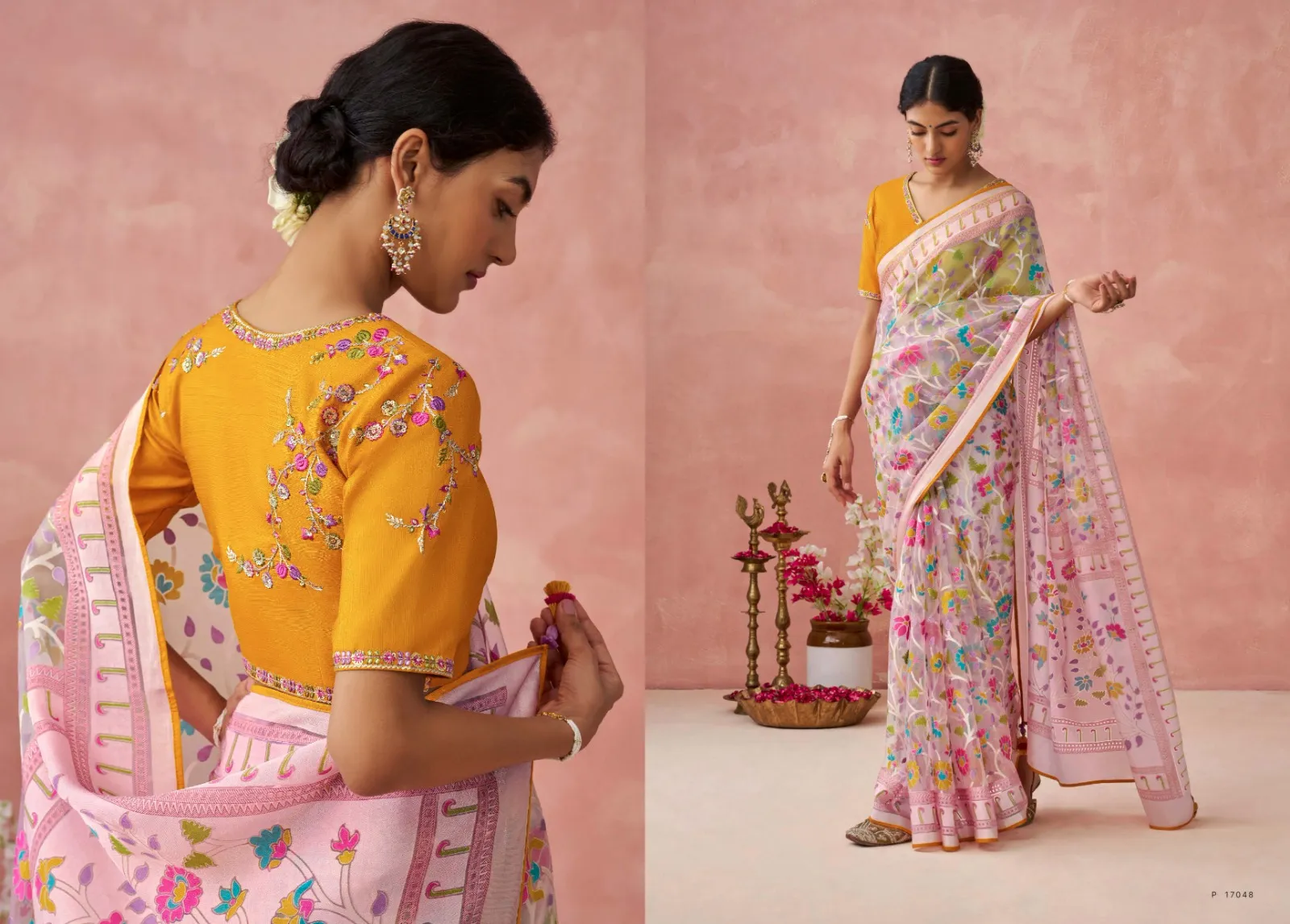 Kimora Meera Premium Vol15 Soft Brasso Organza Wholesale Fancy Sarees Collection — Wholesale Sarees, Kimora wholesale from Surat - Gallery Image 7