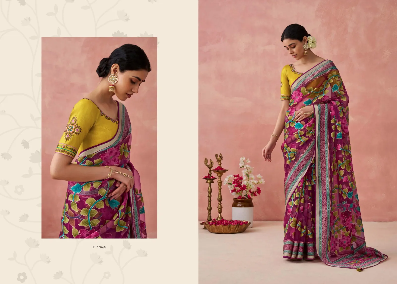 Kimora Meera Premium Vol15 Soft Brasso Organza Wholesale Fancy Sarees Collection — Wholesale Sarees, Kimora wholesale from Surat - Gallery Image 8