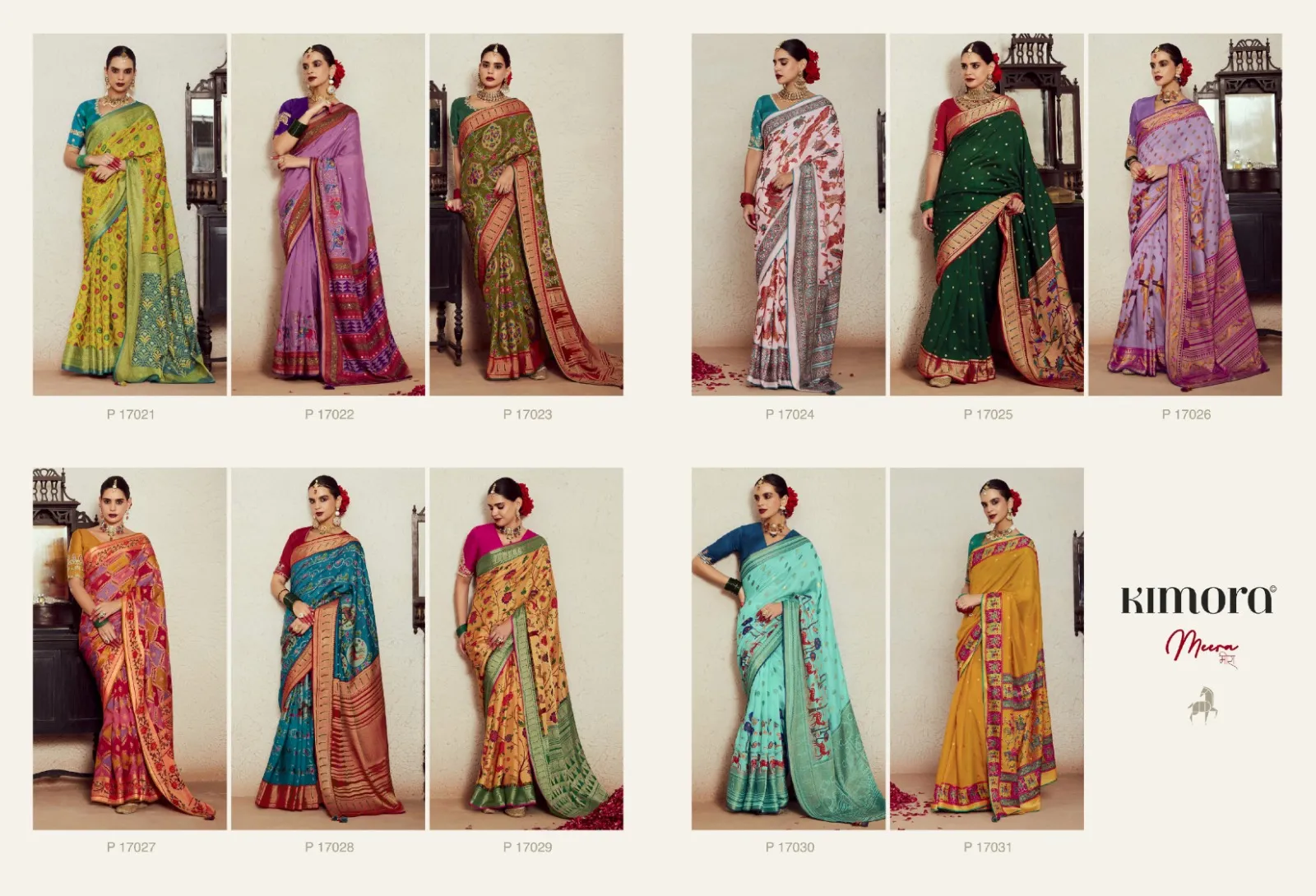Kimora Meera Vol 14 Silk Brasso Wholesale Sarees Collection — Wholesale Sarees, Kimora wholesale from Surat — view 6