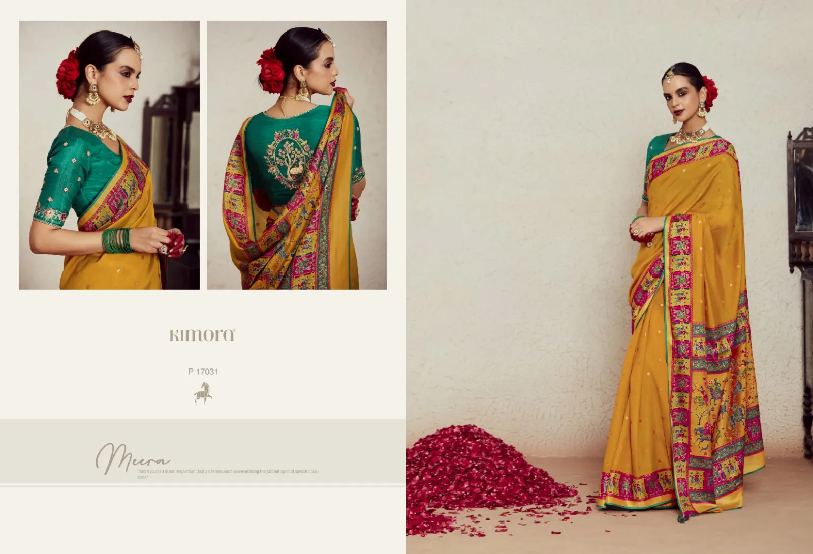 Kimora Meera Vol 14 Silk Brasso Wholesale Sarees Collection — Wholesale Sarees, Kimora wholesale from Surat — view 8