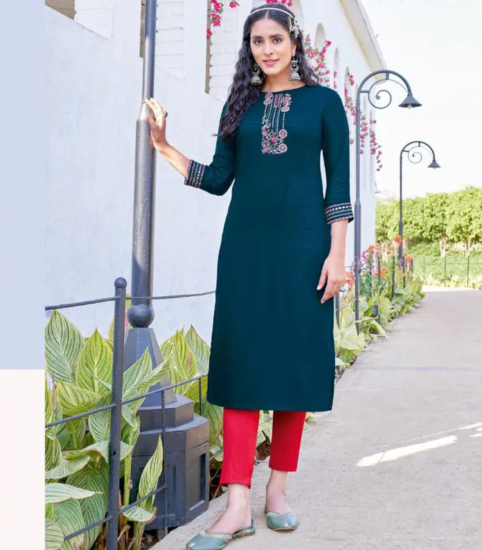 Koodee Raas 1 Heavy Rayon Wholesale Fancy Kurti Collection