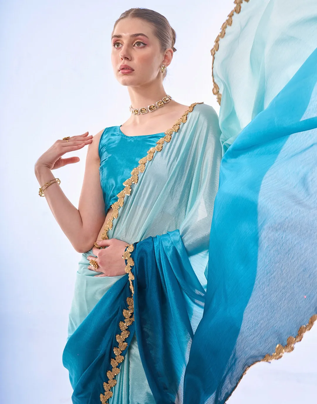 Laxminam Op-503 Chinnon Wholesale Fancy Sarees Collection