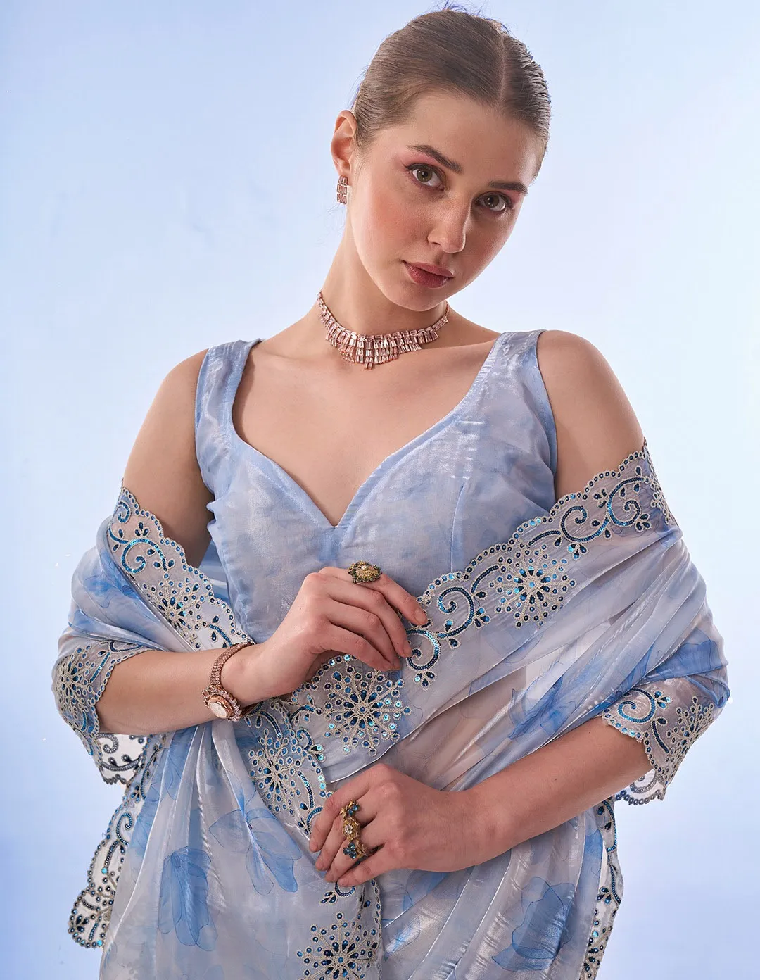 Laxminam Op-505 Organza Wholesale Fancy Sarees Collection