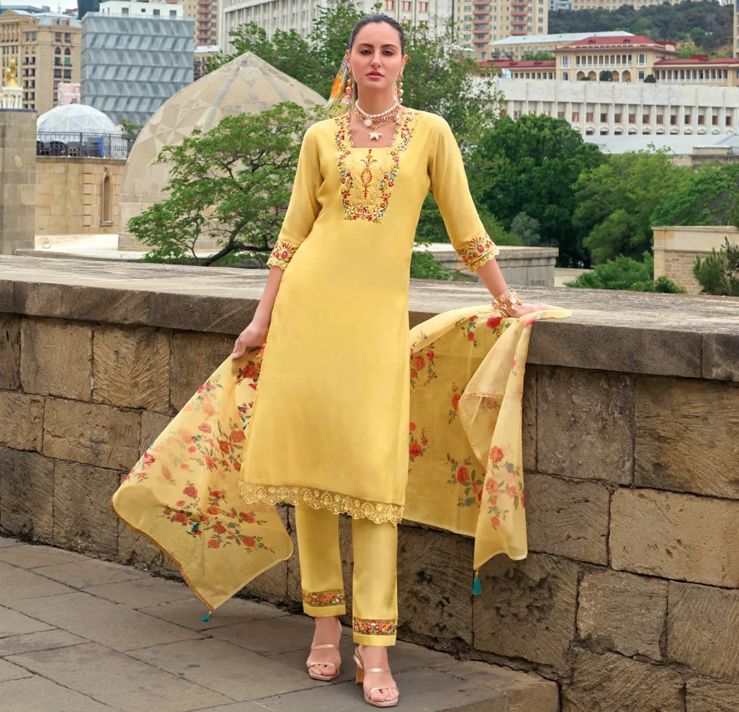 Lily And Lali Mahra Embroidered Organza Wholesale Readymade Salwar Suit Collection