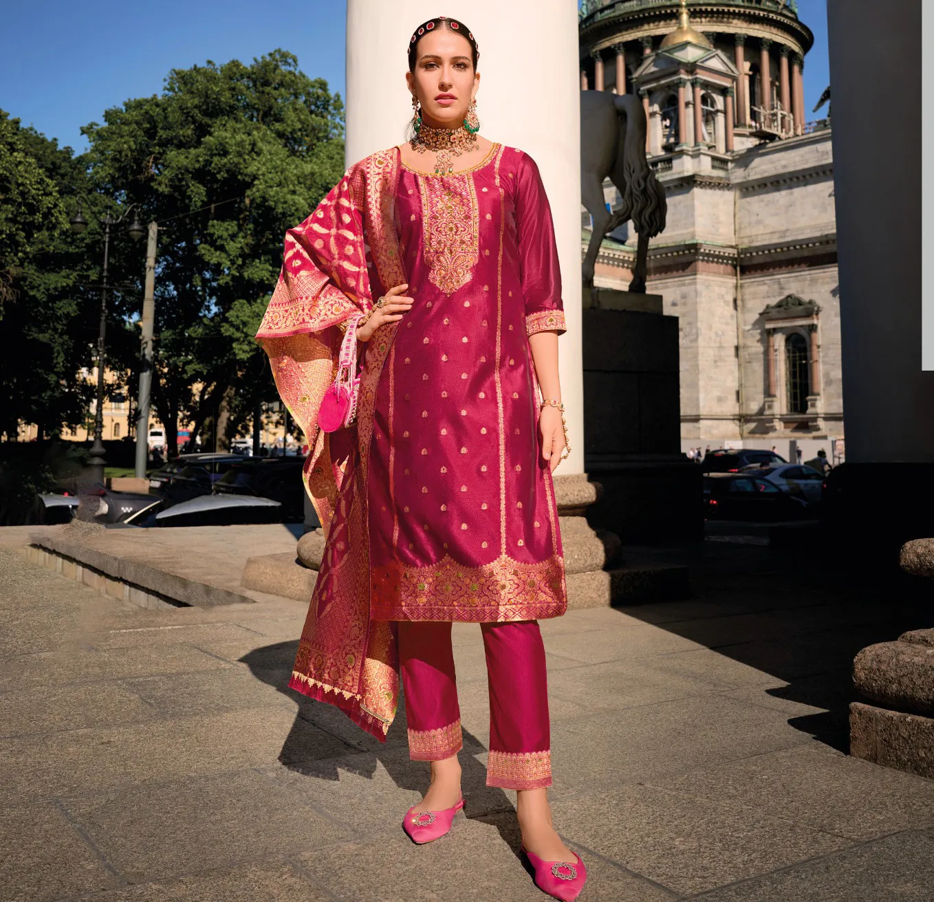 Lily And Lali Silkyness Vol 2 Jacquard Wholesale Readymade Suit Collection