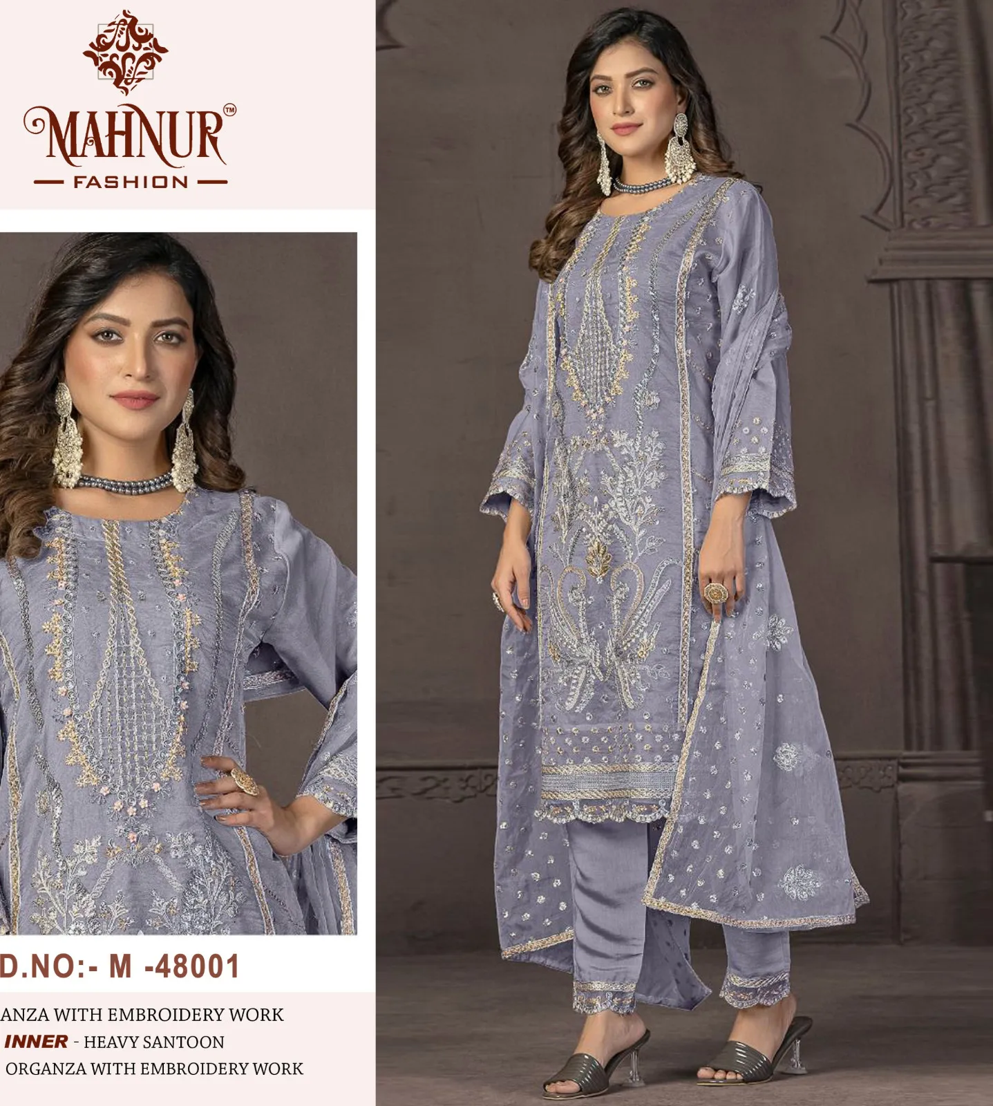 Mahnur Vol 48 Organza Wholesale Pakistani Suit Collection