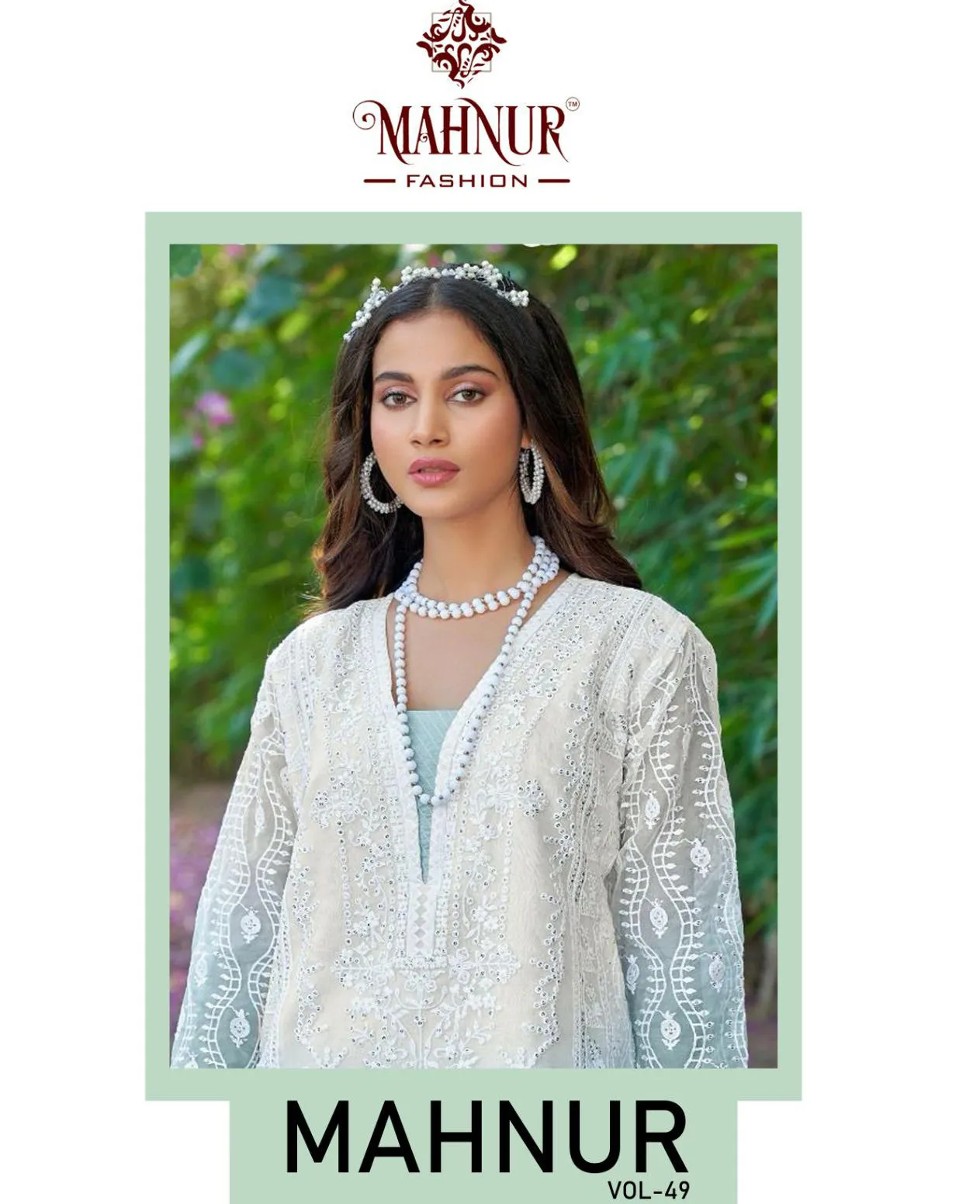 Mahnur Vol 49 Organza Wholesale Pakistani Salwar Suit Collection