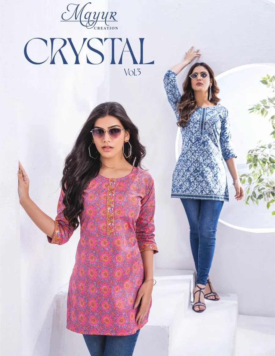 Mayur Crystal Vol 3 Cotton Wholesale Kurtis Collection