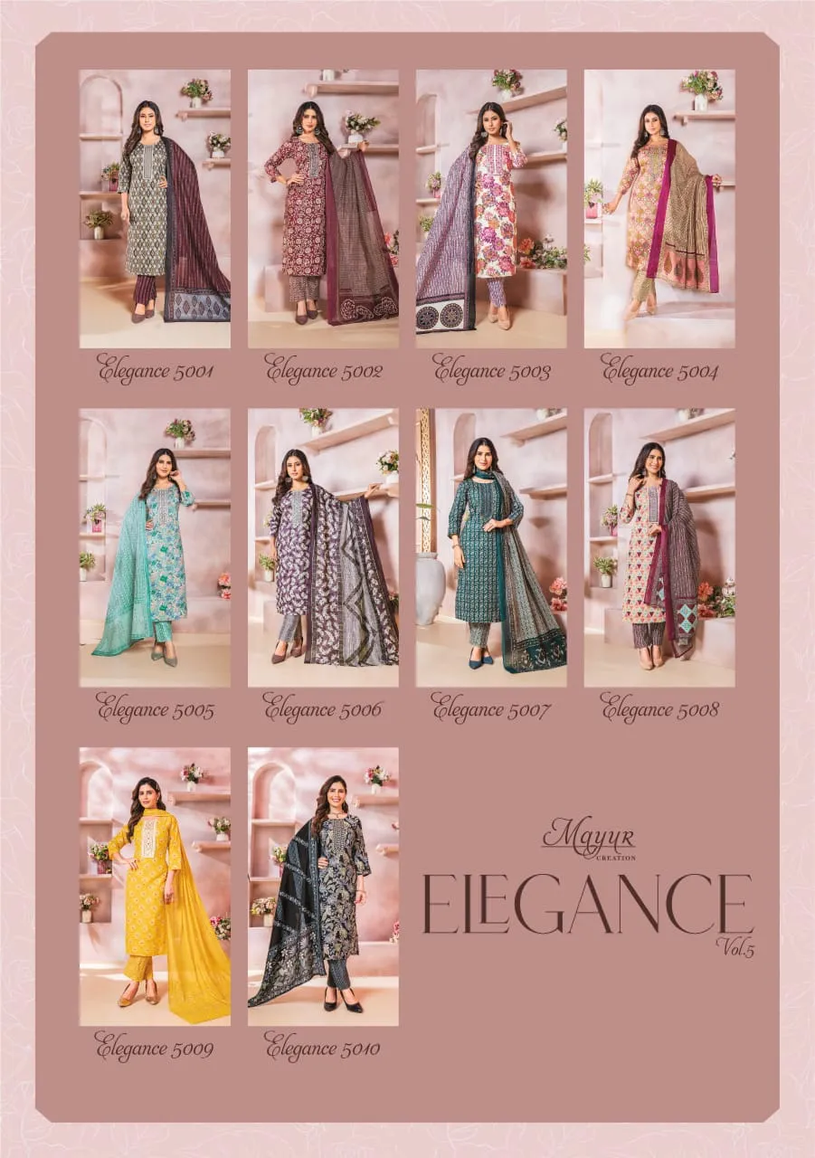 Mayur Elegance Vol 5 Cotton Wholesale Readymade Salwar Suit Collection - Image 9