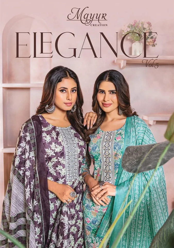 Mayur Elegance Vol 5 Pure Cotton Wholesale Unstitched Suit Collection