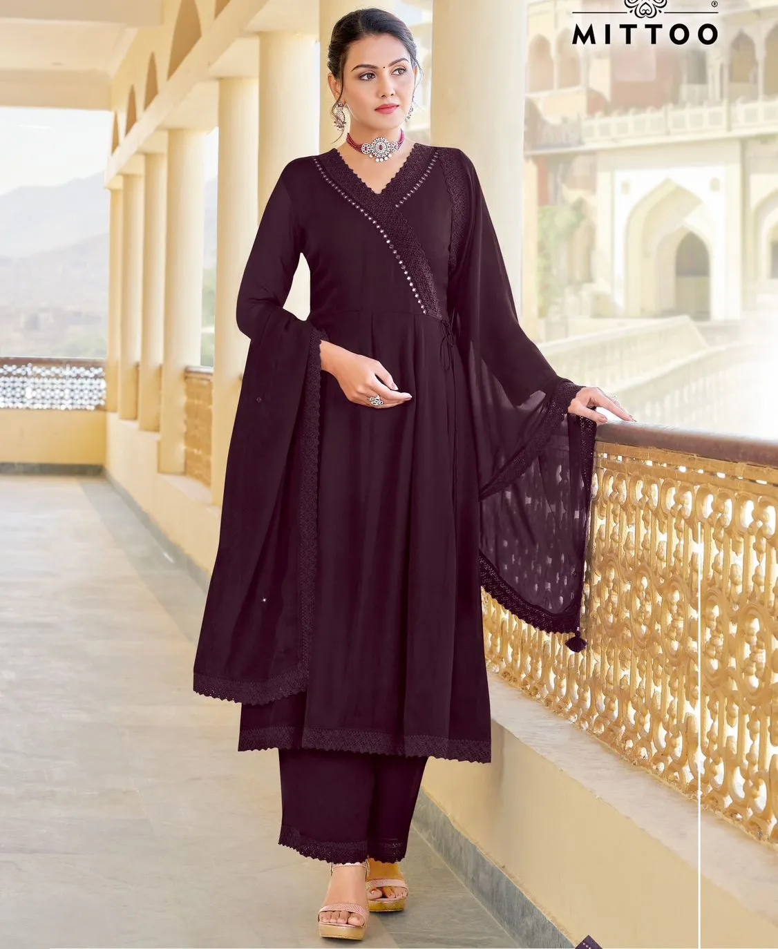 Mittoo Sandalwood Georgette Wholesale Readymade Suit Collection