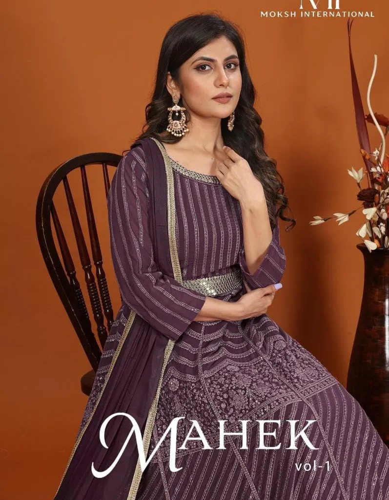 Moksh Mahek Vol 1 Premium Fox Wholesale Designer Gown With Dupatta Collection