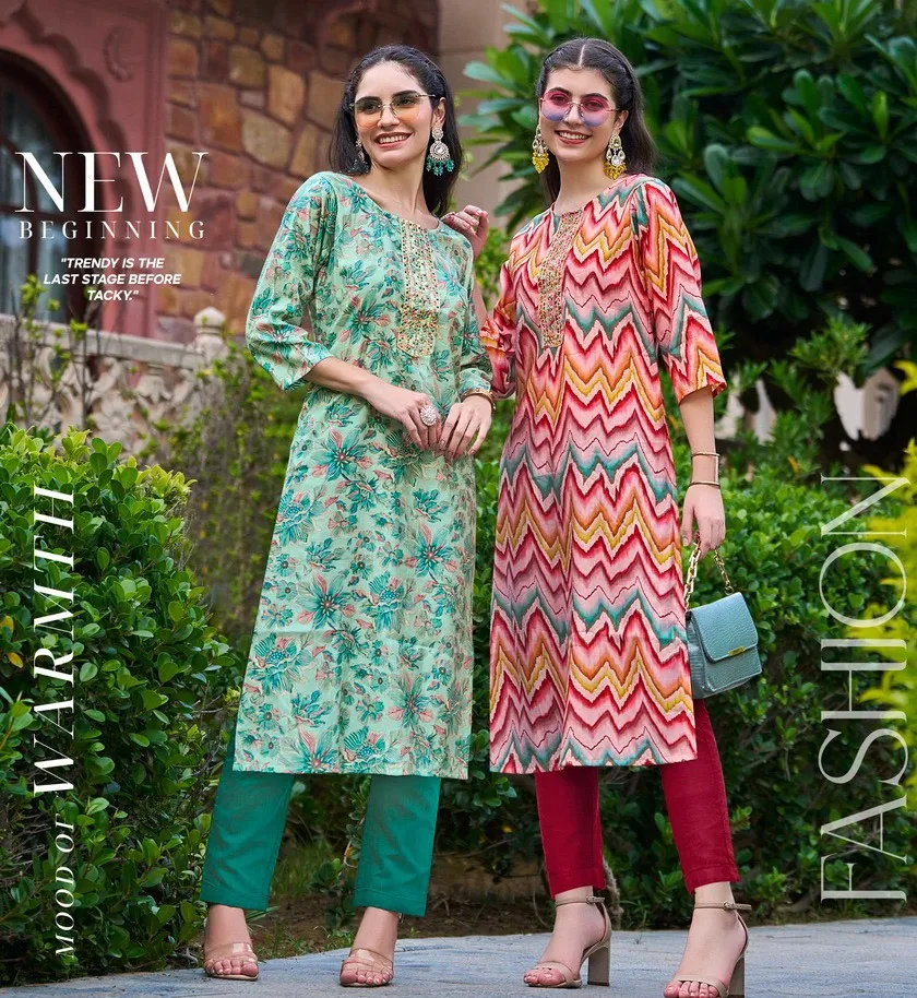 Radhika Lifestyle Charming Vol 6 Modal Chanderi Wholesale Kurti Collection