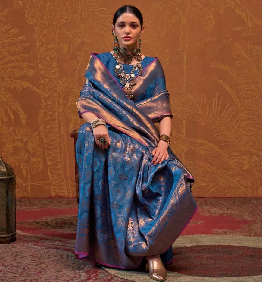 Rajbeer Kalaa Ruby Handloom Weaving Silk Wholesale Fancy Sarees Collection