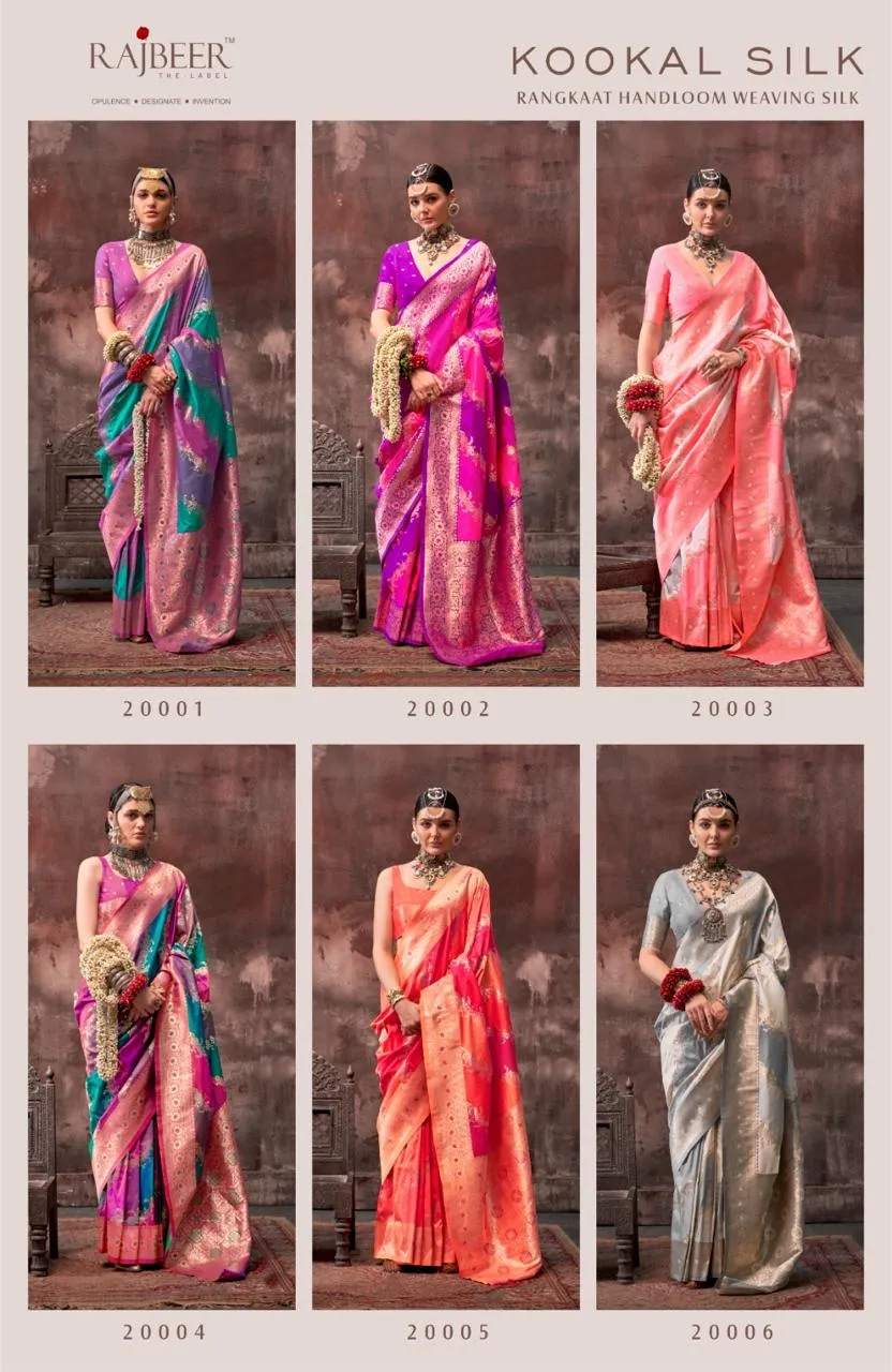 Rajbeer Kookal Silk Handloom Weaving Wholesale Fancy Sarees Collection — Wholesale Sarees, Rajbeer wholesale from Surat — view 2