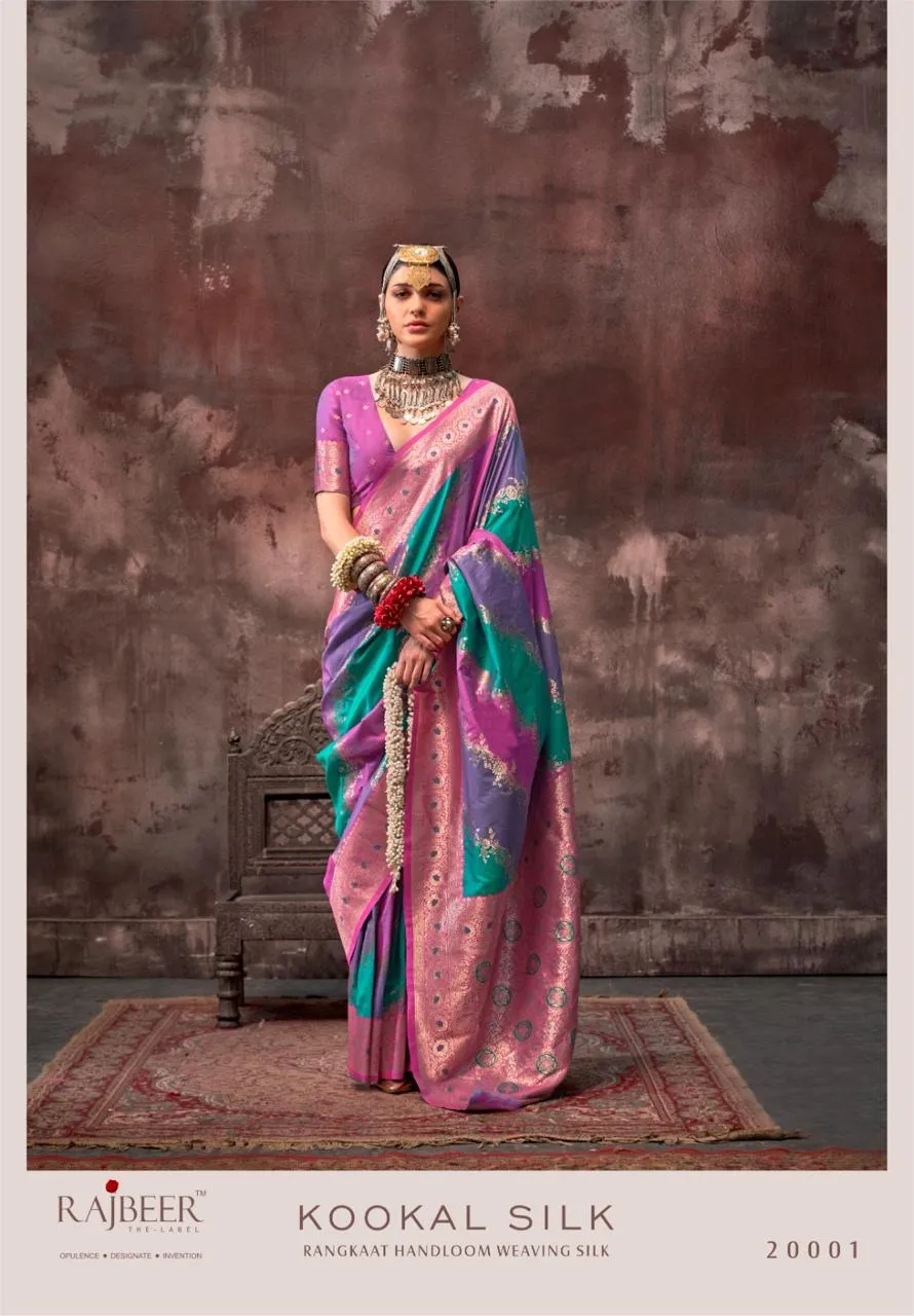 Rajbeer Kookal Silk Handloom Weaving Wholesale Fancy Sarees Collection — Wholesale Sarees, Rajbeer wholesale from Surat — view 4