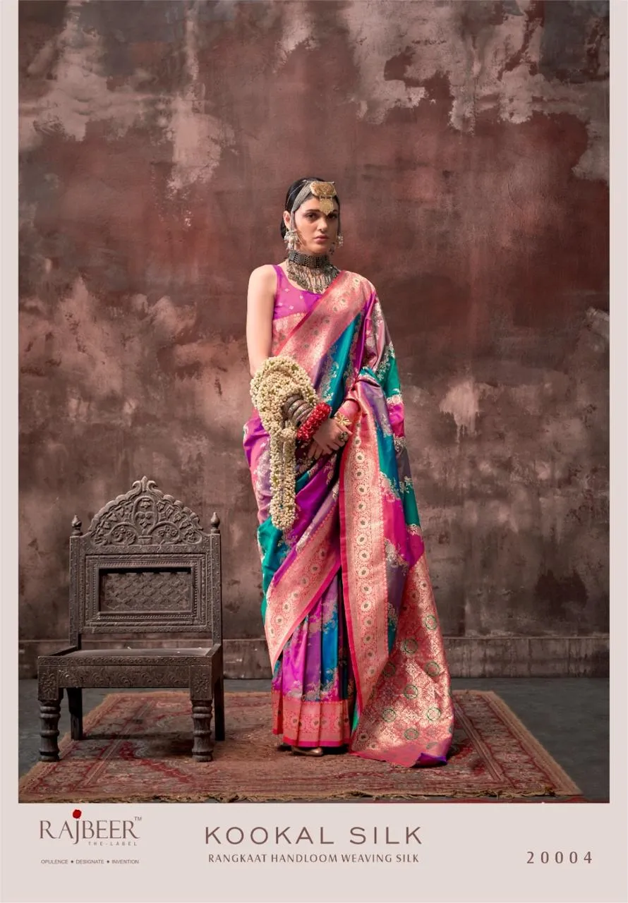 Rajbeer Kookal Silk Handloom Weaving Wholesale Fancy Sarees Collection — Wholesale Sarees, Rajbeer wholesale from Surat — view 5