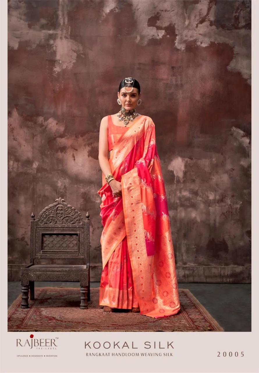 Rajbeer Kookal Silk Handloom Weaving Wholesale Fancy Sarees Collection — Wholesale Sarees, Rajbeer wholesale from Surat — view 6