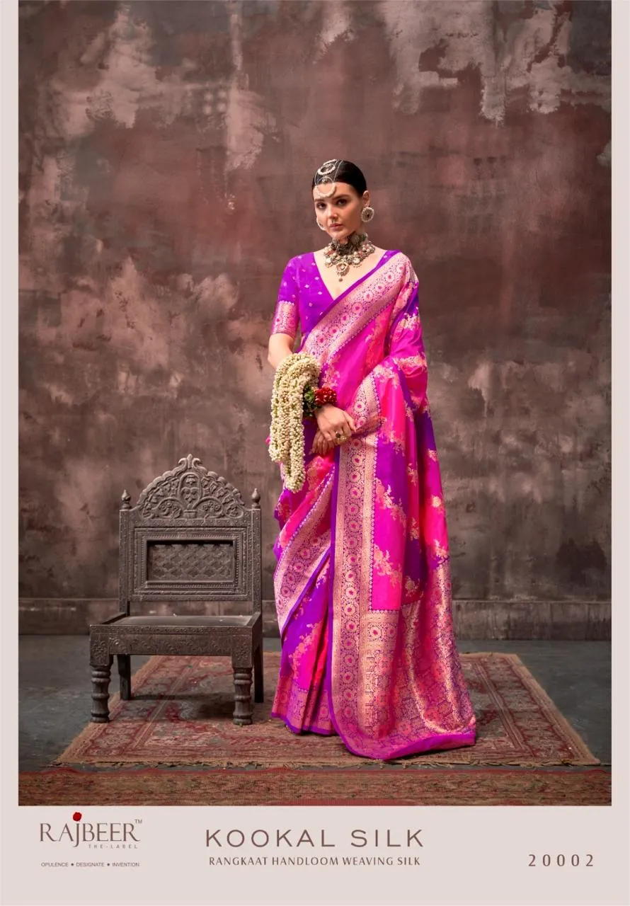 Rajbeer Kookal Silk Handloom Weaving Wholesale Fancy Sarees Collection — Wholesale Sarees, Rajbeer wholesale from Surat — view 7